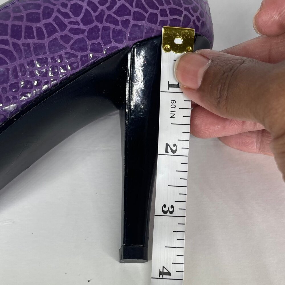 J.Reneé Kipp Multi-Color Faux Croc Patent Leather Pointed Toe Pumps Heels 9.5 - Picture 11 of 12
